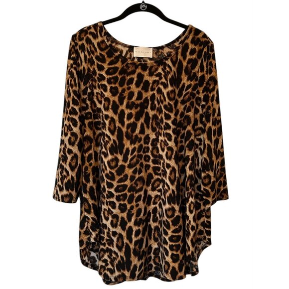 French Grey Tops - Stitch Fix French Grey | Leopard Print Blouse | 1X
